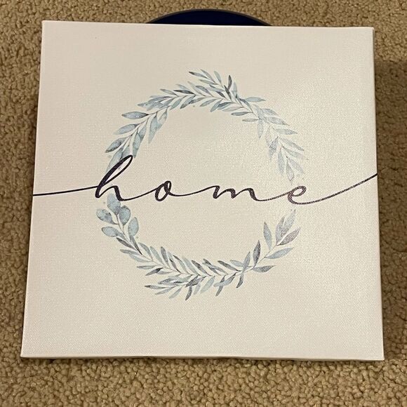 4/$25 NWT 8x8‎ Unframed Stretched Printed Canvas Home Floral Wreath Design - Picture 1 of 1